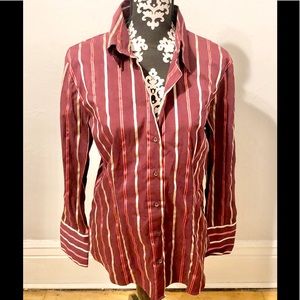 New York and company stretch button down blouse XL